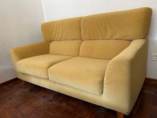 Sofá de 2 plazas amarillo (ocre)