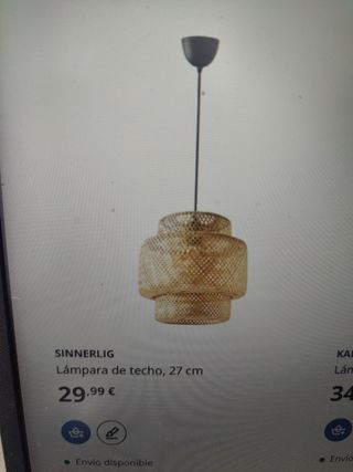 Lámpara de techo IKEA Sinnerlig bambú tengo 2 Uds 
