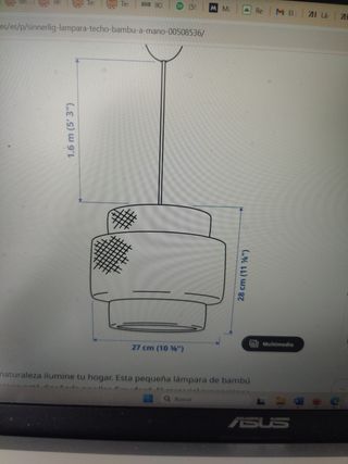 Lámpara de techo IKEA Sinnerlig bambú tengo 2 Uds 