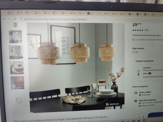 Lámpara de techo IKEA Sinnerlig bambú tengo 2 Uds 