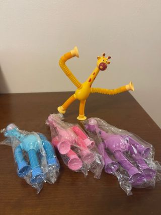 Conjunto 3 Bonecos Girafa Extensíveis