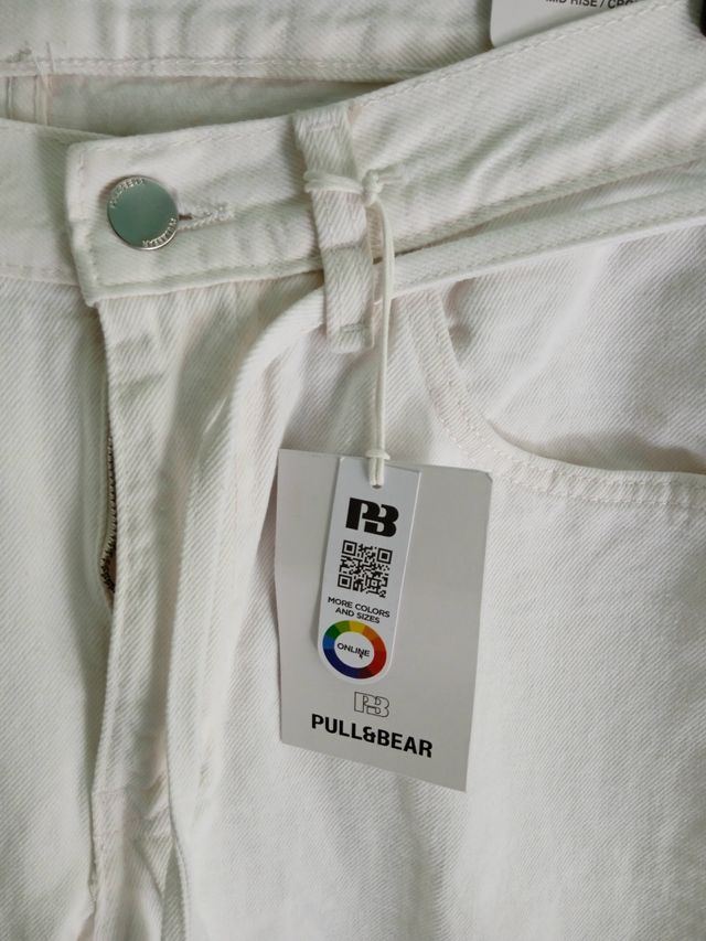 Pantaloni jeans PULL&BEAR bianchi donna