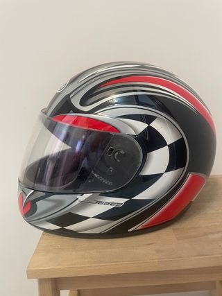Casco Moto Devil Jerez Negro Rojo