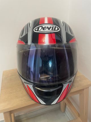 Casco Moto Devil Jerez Negro Rojo