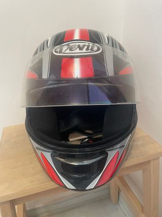 Casco Moto Devil Jerez Negro Rojo
