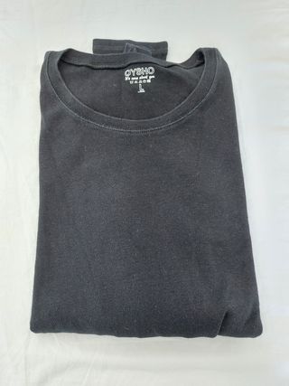 Camiseta Oysho Negra Manga Larga Talla L