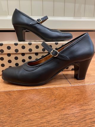 Zapatos Flamenco Tacón Negro