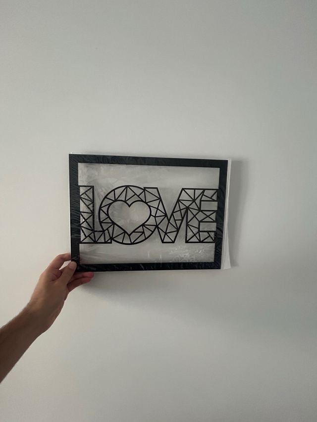 Decoración de madera LOVE con corazón