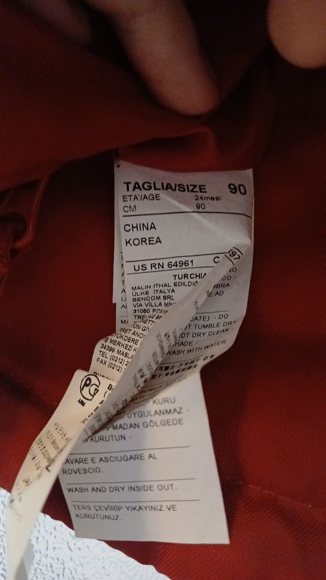 Chaqueta Reversible Benetton Naranja