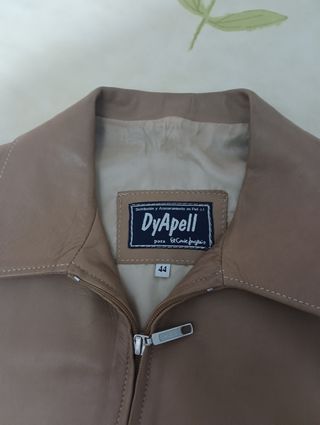 Cazadora Piel Camel DyApell Mujer Talla 44