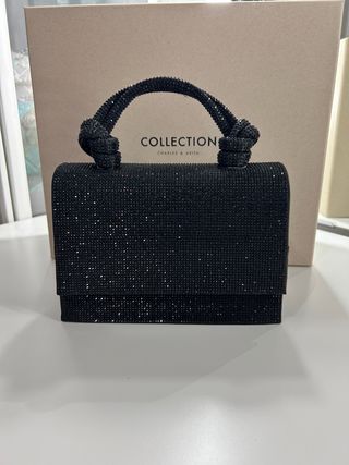Bolso negro fiesta pedrería ZARA