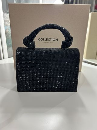 Bolso negro fiesta pedrería ZARA