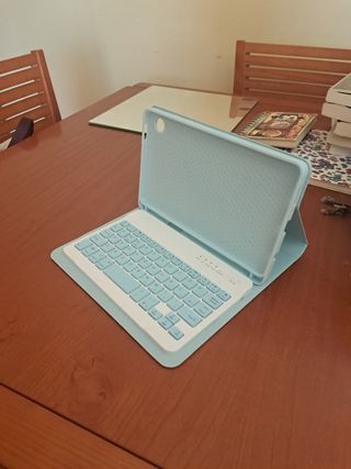 Funda Teclado Inteligente Azul y Blanco