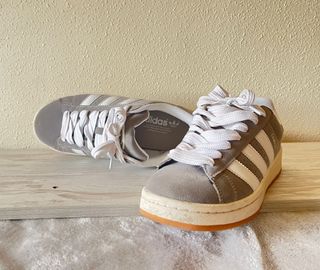 Zapatillas Adidas Campus Mujer Gris Blanco