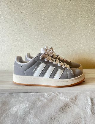 Zapatillas Adidas Campus Mujer Gris Blanco