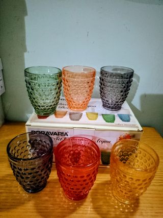  Set 6 Bicchieri Acqua Colorati