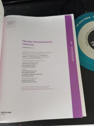 Mundu Garaikidearen Historia, 1 Batxilergoa