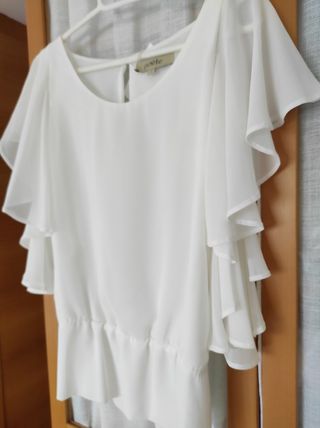 Blusa Poete blanca volantes