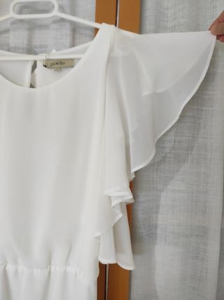 Blusa Poete blanca volantes