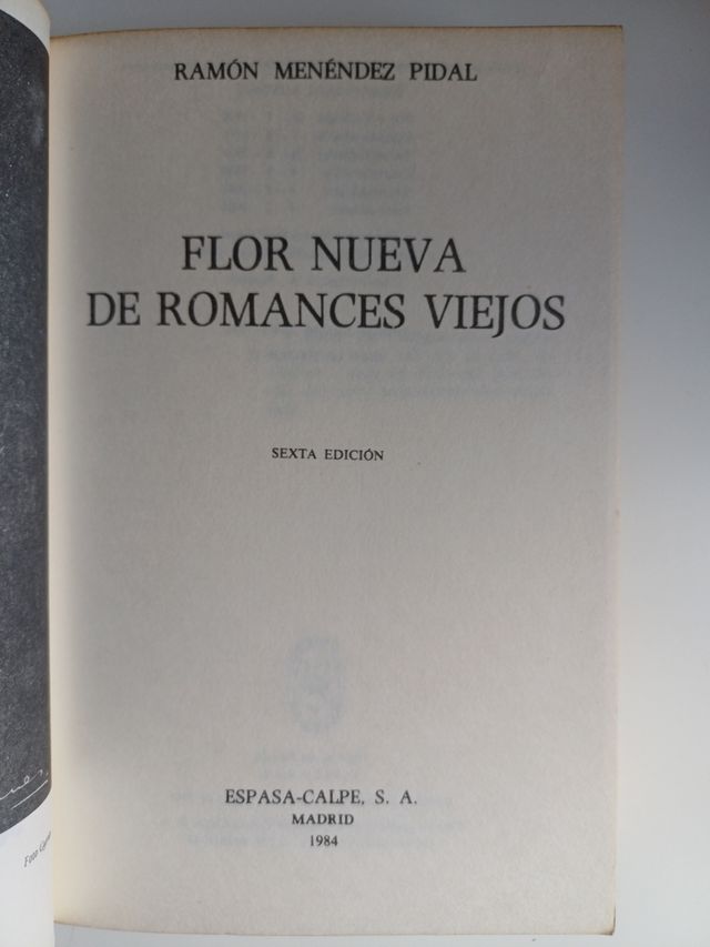 Flor Nueva de Romances Viejos - Menéndez Pidal