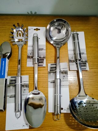 Set 5 Utensili Cucina Acciaio Inox