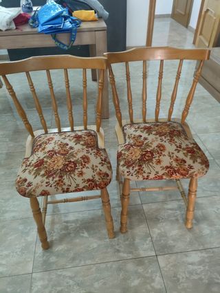 3 sedie in stile soggiorno vintage