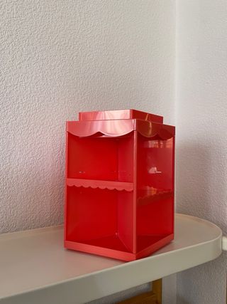 Organizador de maquillaje 3 niveles rosa coral