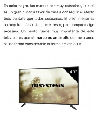Televisión TDSYSTEMS 40 FULL HD