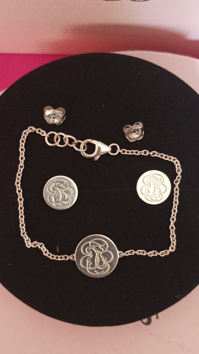 Conjunto Tous Plata Pulsera y Pendientes Rubrit