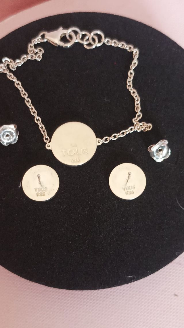 Conjunto Tous Plata Pulsera y Pendientes Rubrit