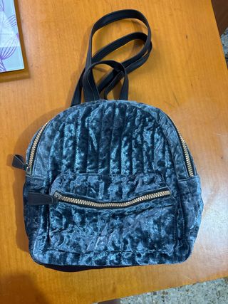Mini Mochila Terciopelo Azul Primark