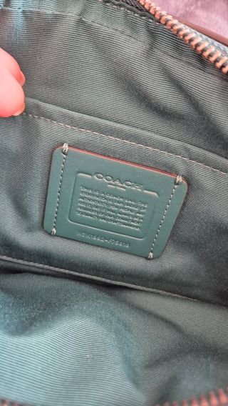 Bolso Coach verde con correa multicolor