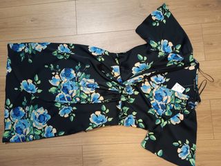 Vestido Mango floral negro