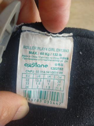 Patines en línea Oxelo rosas y negros. Talla 32-34