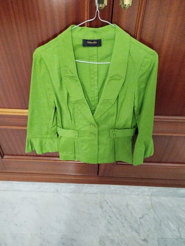Conjunto Tintoretto Verde Chaqueta Pantalón Top Se