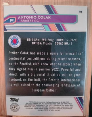 Antonio Colak Rangers FC RC 035/199 Finest