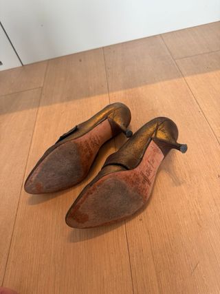 Zapatos Pertegaz Marrón Dorado Talla 38