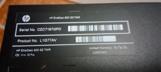 Torre PC HP EliteDesk Intel Core i3