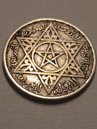 Moneda 100 Francos Marruecos 1953 plata.