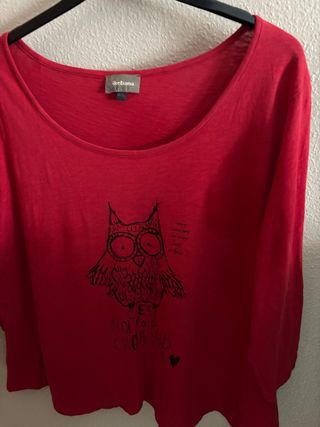 Camiseta Ikebana Talla XXL con Dibujo de Búho