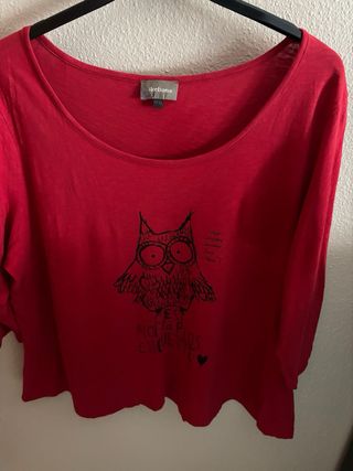 Camiseta Ikebana Talla XXL con Dibujo de Búho