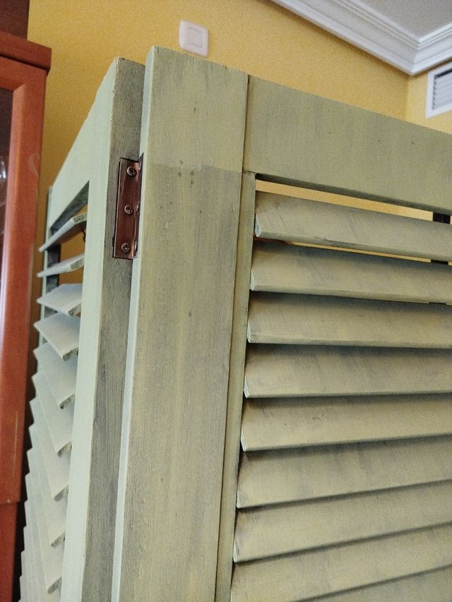 Paravento in legno massello verde. Misura 183 di altezza