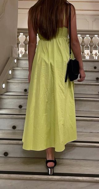 Vestido largo amarillo Zara