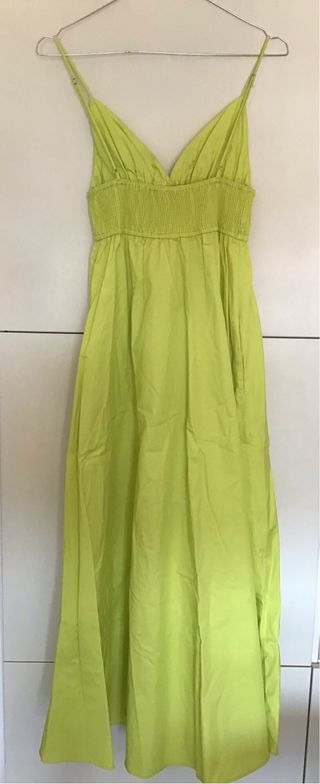 Vestido largo amarillo Zara
