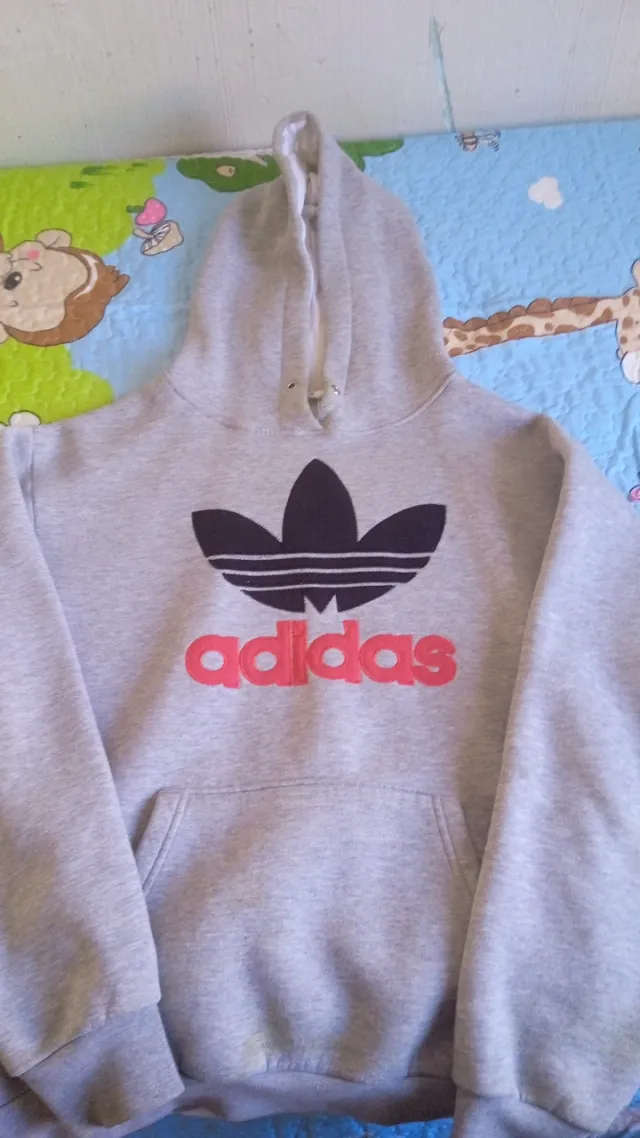 Sudadera Adidas Gris y Roja Talla M