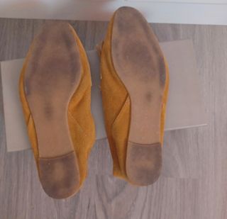 Zapatos Zara flecos ante mostaza talla 37