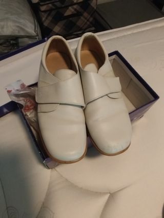 Traje comunión lino celeste+ zapatos+cinturon