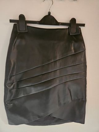 Minigonna similpelle nera XS