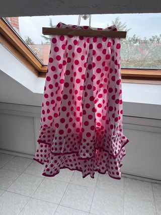 Falda flamenca niña lunares rosa
