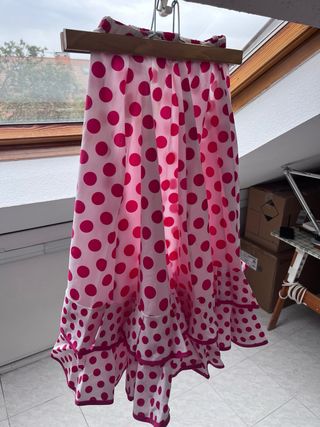 Falda flamenca niña lunares rosa